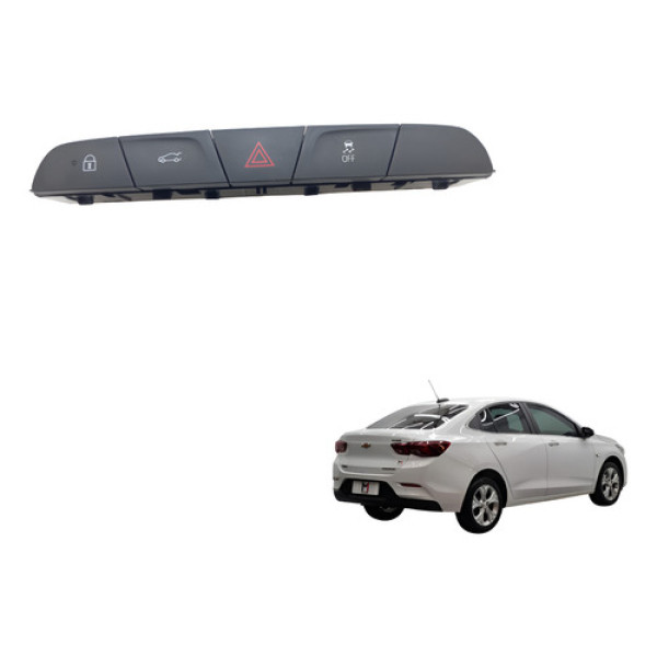 Botão Do Alerta Estabilidade Chevrolet Onix Plus 2020 2024 Preto